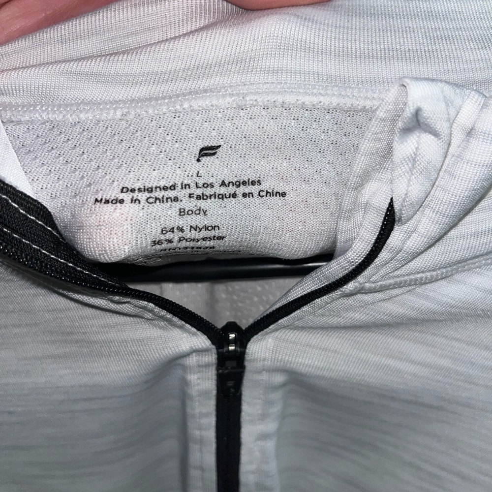 Fabletics White Quarter-Zip Pullover - image 2
